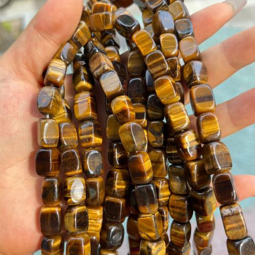 Natural Tiger Eye Beads, DIY, yellow, 8x12mm, Sold By Strand