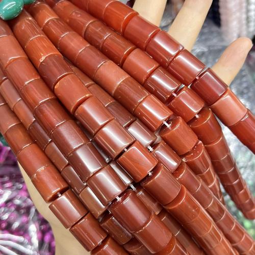 Natural Red Agate Beads, Column, DIY, 14x14mm, Sold By PC