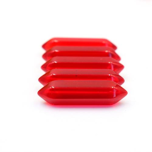 Crystal Pendants, Glass, DIY, red, 8x32mm, Sold By PC