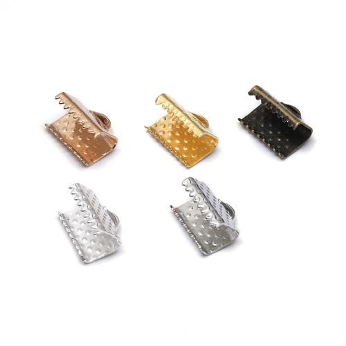 Iron Ribbon Crimp End, plated, DIY, more colors for choice, 10mm, 100PCs/Bag, Sold By Bag