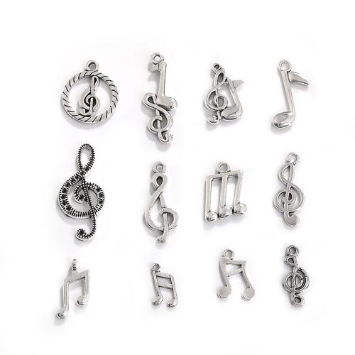 Musical Instrument Shaped Tibetan Style Pendants, plated, DIY, more colors for choice, 100PCs/Bag, Sold By Bag