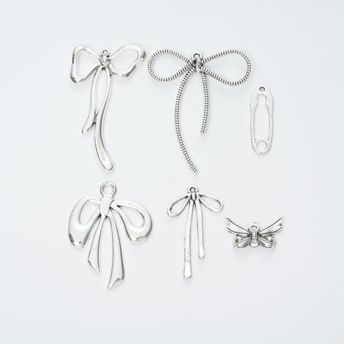 Tibetan Style Bowknot Pendants, plated, DIY, more colors for choice, 100PCs/Bag, Sold By Bag