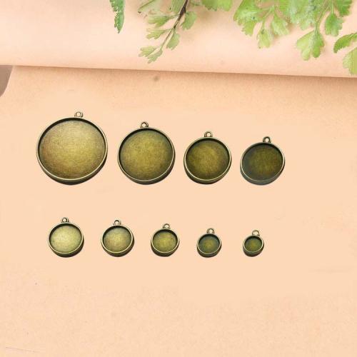 Tibetan Style Pendant Cabochon Setting, plated, DIY, more colors for choice, 100PCs/Bag, Sold By Bag