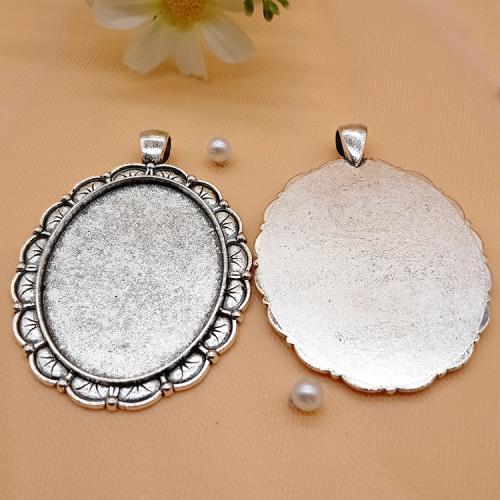 Tibetan Style Pendant Cabochon Setting, plated, DIY, more colors for choice, 100PCs/Bag, Sold By Bag