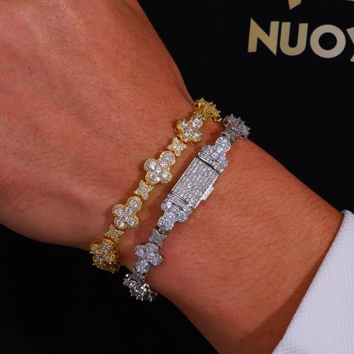 Brass Bracelet, Cross, plated, Unisex & different size for choice & micro pave cubic zirconia, more colors for choice, Sold By PC