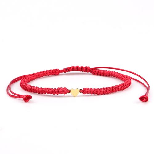 Tibetan Style Bracelet, with Polyester Cord, Heart, handmade, mother and child series & different styles for choice, Length:Approx 5.9-10.2 Inch, Sold By PC