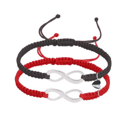 alliage de zinc Set de bracelet, avec cordon de polyester, Infini, fait à la main, unisexe & styles différents pour le choix, Longueur:Environ 6-11 pouce, Vendu par fixé