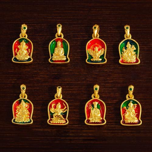 Tibetan Style Enamel Pendants, gold color plated, DIY & different designs for choice, more colors for choice, nickel, lead & cadmium free, 8x13.50mm, Approx 100PCs/Bag, Sold By Bag