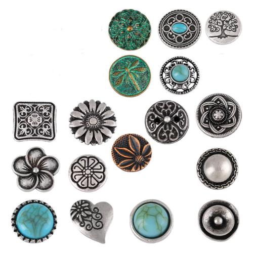 alliage de zinc supports boutons, avec turquoise, Placage, DIY & normes différentes pour le choix, plus de couleurs à choisir, protéger l'environnement, sans nickel, plomb et cadmium, Environ 100PC/sac, Vendu par sac