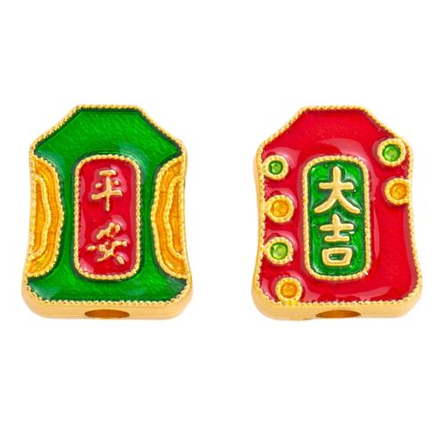 Tibetan Style émail Pendants, alliage de zinc, Placage de couleur d'or, Forme différente pour le choix & DIY, plus de couleurs à choisir, protéger l'environnement, sans nickel, plomb et cadmium, Environ 100PC/sac, Vendu par sac