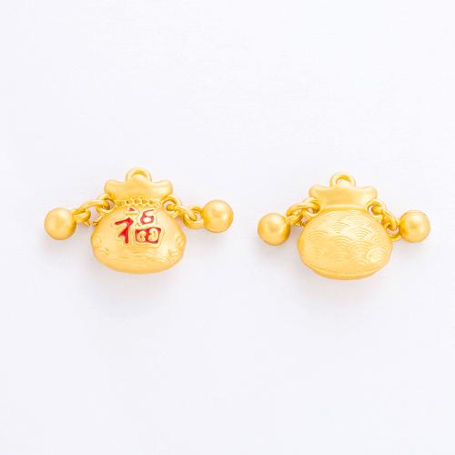 Tibetan Style Enamel Pendants, gold color plated, DIY, more colors for choice, nickel, lead & cadmium free, 21x15.50mm, Approx 100PCs/Bag, Sold By Bag