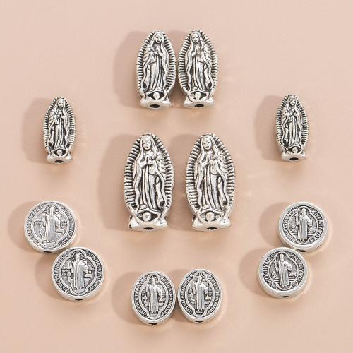 Tibetan Style Flat Beads, antique silver color plated, DIY & different size for choice, more colors for choice, nickel, lead & cadmium free, Approx 100PCs/Bag, Sold By Bag