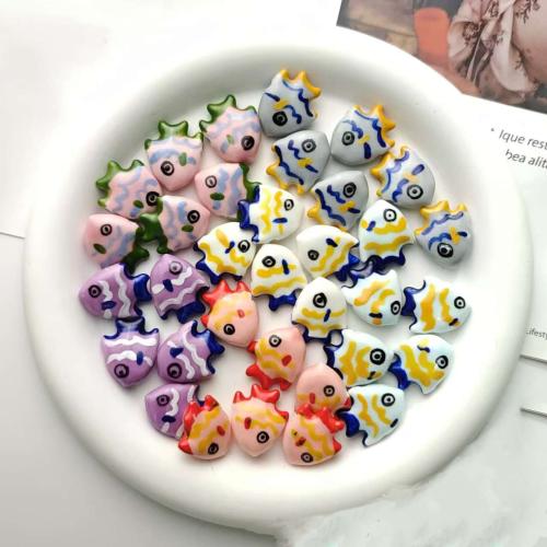 Porcelain Jewelry Beads, Fish, DIY, more colors for choice, 20.10x17.10x7mm, Approx 100PCs/Bag, Sold By Bag