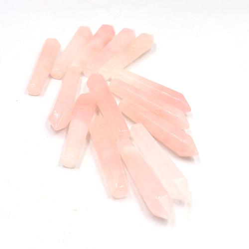 Quartz Gemstone Pendants, Rose Quartz, DIY, pink, 50mm, Sold By PC