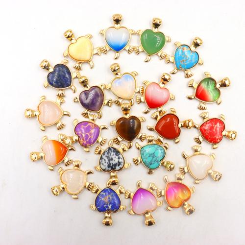 Gemstone Pendants Jewelry, Tibetan Style, with Natural Stone, Heart, gold color plated, DIY & different materials for choice, more colors for choice, nickel, lead & cadmium free, 30x38mm, Sold By PC