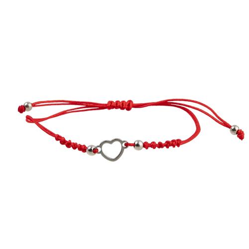 Acier inoxydable 304 Set de bracelet, avec polyester et coton, fait à la main, 12 pièces & bijoux de mode & unisexe, couleurs mélangées, Longueur:Environ 28 cm, Vendu par fixé