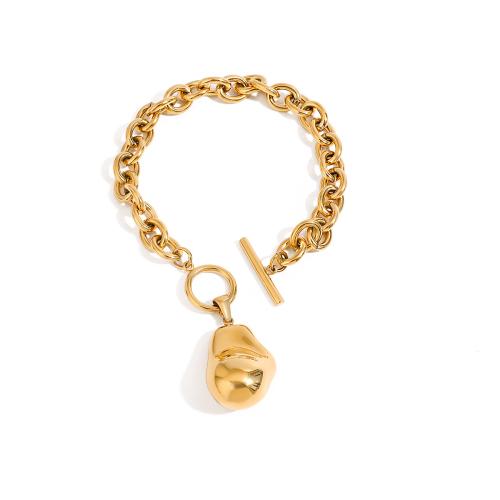 Pulsera de Acero Inoxidable, acero inoxidable 304, 18K chapado en oro, Joyería & diferentes estilos para la opción & para mujer, Vendido por UD