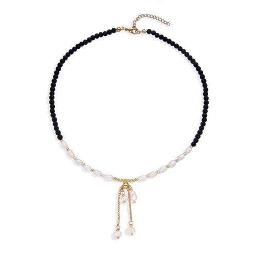 Collier coquillages de mer du Sud, Acier inoxydable 304, avec Shell Pearl & perle de plastique, pour femme, plus de couleurs à choisir, Vendu par PC