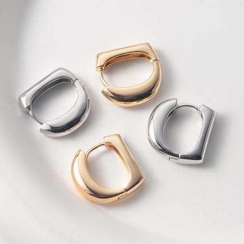 Brass Huggie Hoop Earring, die-casting, for woman, more colors for choice, nickel, lead & cadmium free, 16.50x4.50x16.50mm, 10Pairs/Bag, Sold By Bag