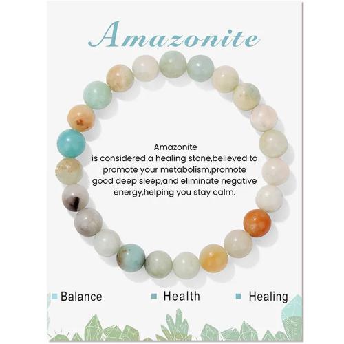 Gemstone Bracelet, Round, handmade, different materials for choice & Unisex, beads length 8mm, Length:Approx 6-8 Inch, Sold By PC