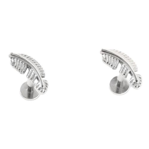 Titanium Alloy Piercing Earring, Feather, polished, Unisex & different size for choice, Sold By PC