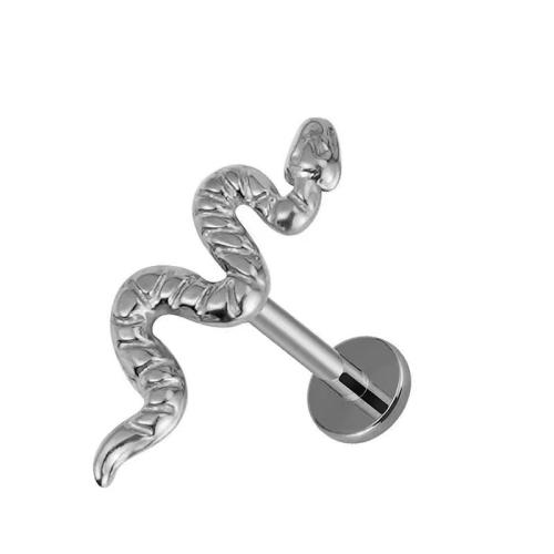 Titanium Alloy Piercing Earring, Snake, Unisex & different size for choice, Sold By PC