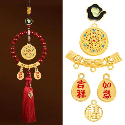 Tibetan Style émail Pendants, alliage de zinc, Placage de couleur d'or, DIY & styles différents pour le choix, plus de couleurs à choisir, protéger l'environnement, sans nickel, plomb et cadmium, Environ 100PC/sac, Vendu par sac