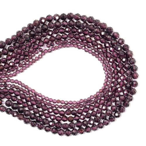 Natural Garnet Beads, DIY & different size for choice & faceted, purple, Sold By Strand