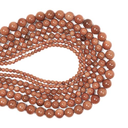 Natural Goldstone Beads, Round, DIY & different size for choice, Sold By Strand