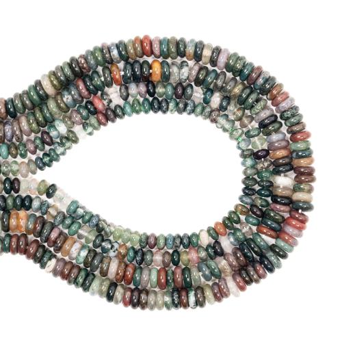 Natural Indian Agate Beads, Flat Round, DIY & different size for choice, mixed colors, Sold Per Approx 38 cm Strand