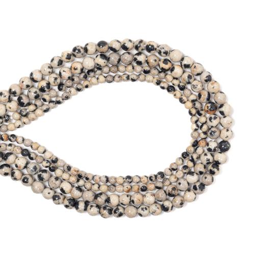 Natural Dalmatian Beads, Round, DIY & different size for choice, mixed colors, Sold By Strand