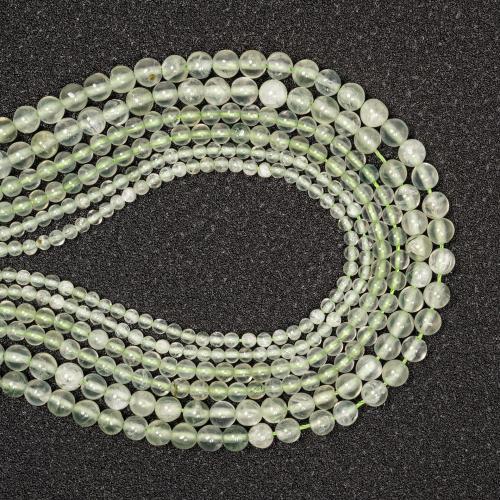 Gemstone Jewelry Beads, Natural Prehnite, Round, DIY & different size for choice, green, Sold By Strand