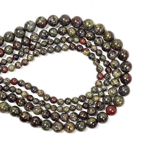 Dragon Blood stone Beads, Round, DIY & different size for choice, green, Sold By Strand