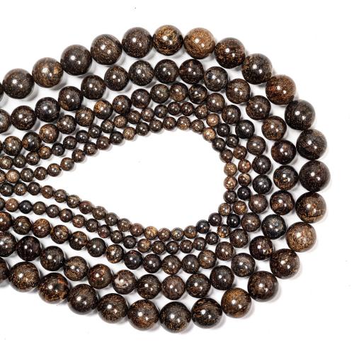 Natural Bronzite Stone Beads, Round, DIY & different size for choice, Sold By Strand