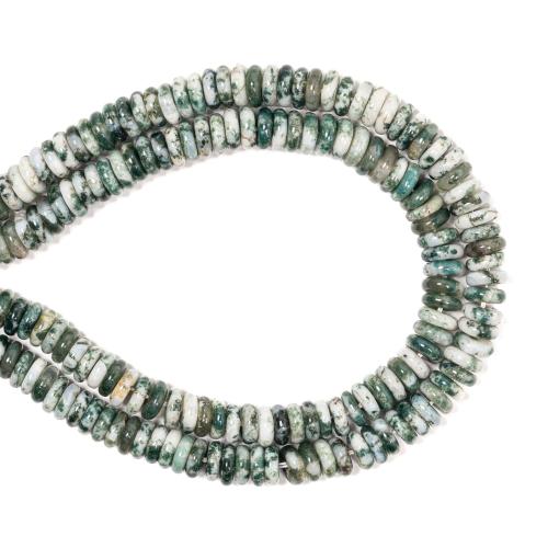 Tree Agate Beads, Flat Round, DIY, mixed colors, 2x6mm, Sold Per Approx 38 cm Strand