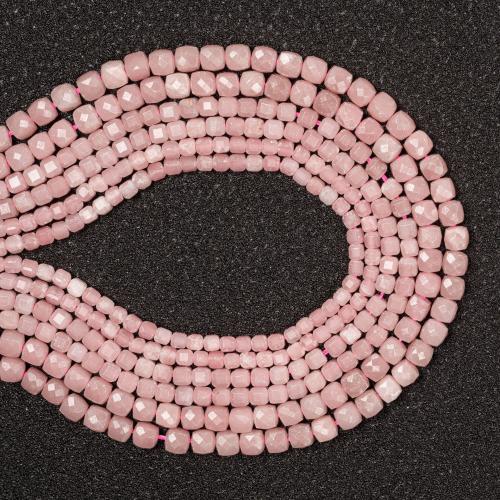 Pink Opal Beads, Square, DIY & different size for choice & faceted, pink, Sold Per Approx 38 cm Strand