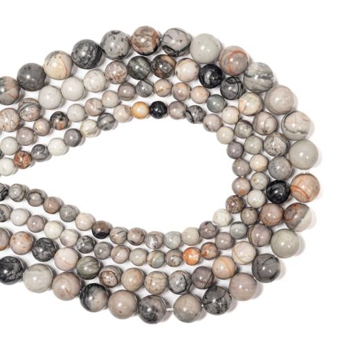 Picasso Jasper Beads, Round, DIY & different size for choice, mixed colors, Sold By Strand