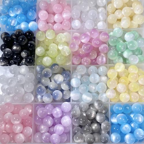 Imitation Cats Eye Resin Beads, Round, DIY, more colors for choice, 8mm, 100PCs/Bag, Sold By Bag