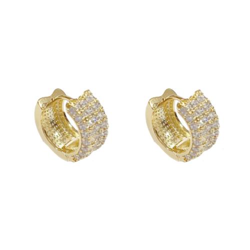 Boucle d'oreille Creole cerceau laiton, Placage, bijoux de mode & avec strass, plus de couleurs à choisir, protéger l'environnement, sans nickel, plomb et cadmium, 7.10x12.80mm, Vendu par paire