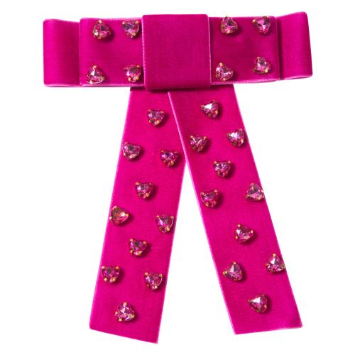 Hair Snap Clips, Velveteen, Bowknot, fashion jewelry & with rhinestone, more colors for choice, Sold By PC