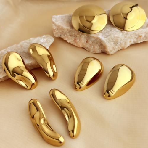 Pendientes de Acero Inoxidable, acero inoxidable 304, 18K chapado en oro, Joyería & diferentes estilos para la opción & para mujer, Vendido por Par