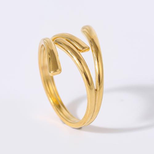 Stainless Steel Finger Ring, 304 Stainless Steel, polished, fashion jewelry & for woman, more colors for choice, US Ring Size:7, Sold By PC