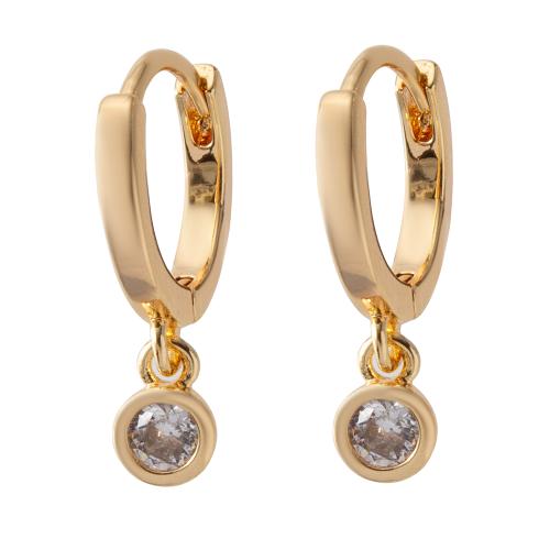 Boucles d'oreilles en laiton zircon cubique pavent, avec zircon cubique, moulage sous pression, pour femme, plus de couleurs à choisir, protéger l'environnement, sans nickel, plomb et cadmium, 11.20x1.80x17.50mm, 10pairescouple/sac, Vendu par sac