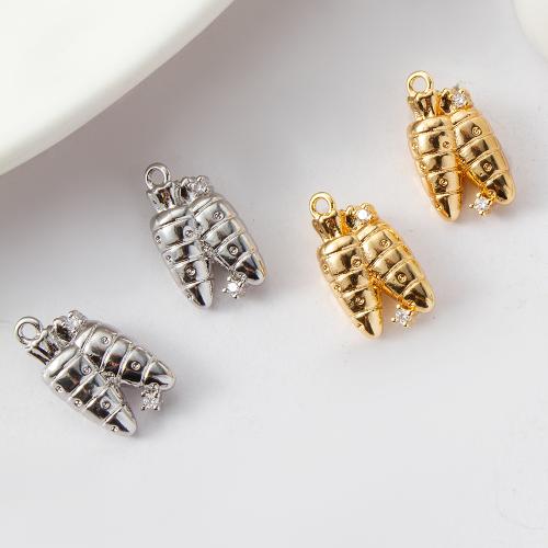 Cubic Zirconia Micro Pave Brass Pendant, die-casting, DIY & micro pave cubic zirconia, more colors for choice, nickel, lead & cadmium free, 8.70x5.50x15.20mm, 10PCs/Bag, Sold By Bag