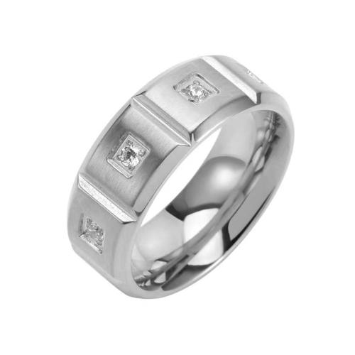 Titanium Steel Finger Ring, plated, Unisex & different size for choice & with rhinestone, more colors for choice, US Ring Size:6-12, Sold By PC