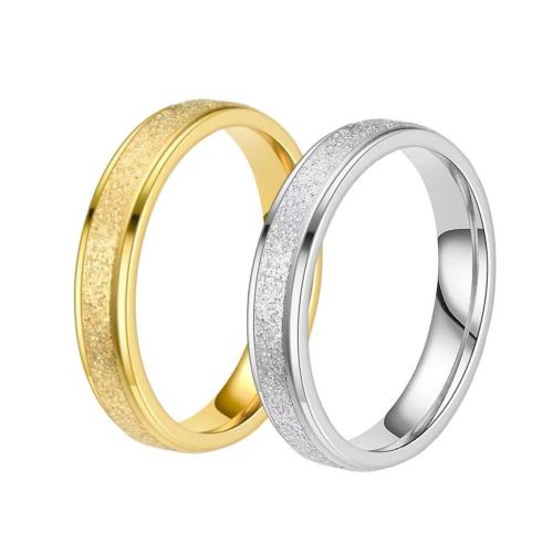 Acier titane bague, Placage, normes différentes pour le choix & pour femme & givré, plus de couleurs à choisir, Taille:5-12, Vendu par PC