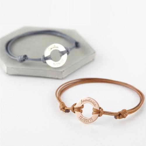 Acier titane bracelet, avec cuir PU, Placage, réglable & pour femme, plus de couleurs à choisir, Longueur:Environ 6-8 pouce, Vendu par PC