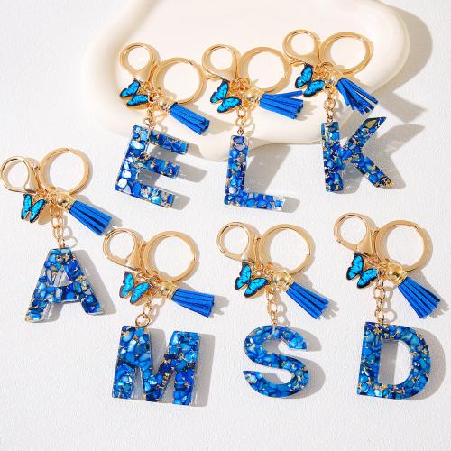 Bag Purse Charms Keyrings Keychains, Resin, with Tibetan Style, Alphabet Letter, epoxy gel, DIY & different styles for choice, 60x50x12mm, Sold By PC