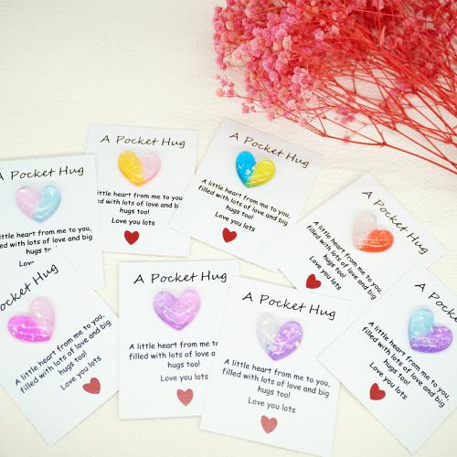 Greeting Card, Resin, with Paper, Heart, DIY, more colors for choice, Sold By PC