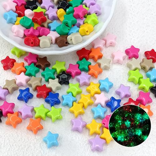 Acrylic Jewelry Beads, Star, DIY & luminated, more colors for choice, 11x11mm, Sold By PC